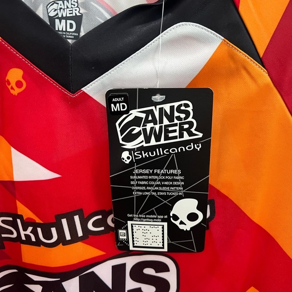Skullcandy NWT AnsWer Adult Racing Jersey in Red and Orange sz Medium - Picture 2 of 5